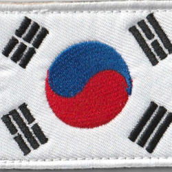 韓国　ワッペン　ベルクロ　国旗　マジックテープ　刺繍 1枚目の画像