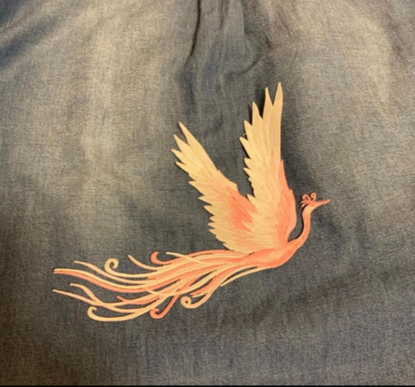 不死鳥 ワッペン アップリケ 和風 和柄 火の鳥 2枚目の画像