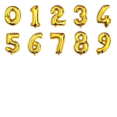 送料無料 数字 ナンバー バルーン 1 2 3 4 5 6 7 8 9 0ゴールド その他 