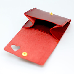 【革の宝石 】ルガトー  大人可愛い ハート ミニ財布 コンパクト財布 2枚目の画像