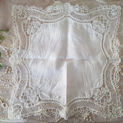 フランスアンティーク レースハンカチ レース Mon Atelier