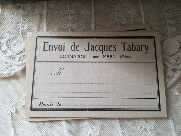 フランスヴィンテージ　Jacques Tabaryさんからのカード 1枚目の画像