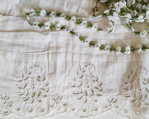 フランスアンティーク カットワーク幅広レース 143cm レース Mon