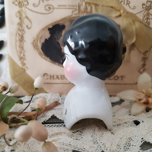 ドイツアンティーク チャイナヘッドドール ショルダーヘッド