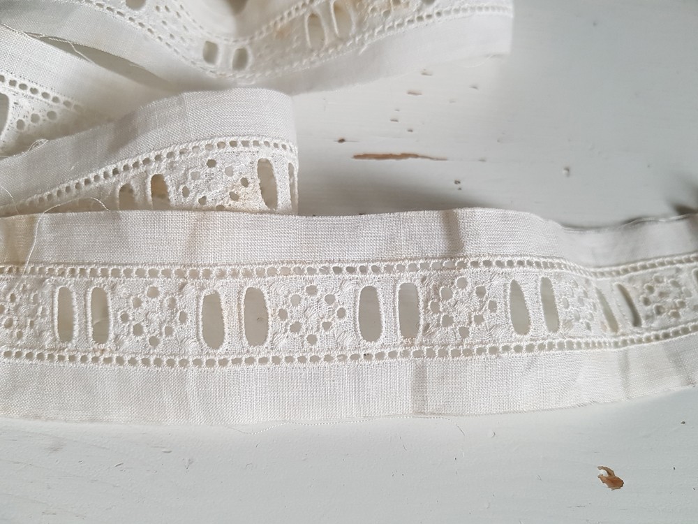 フランスアンティーク リボン 一束全て アンティークレース ブルー