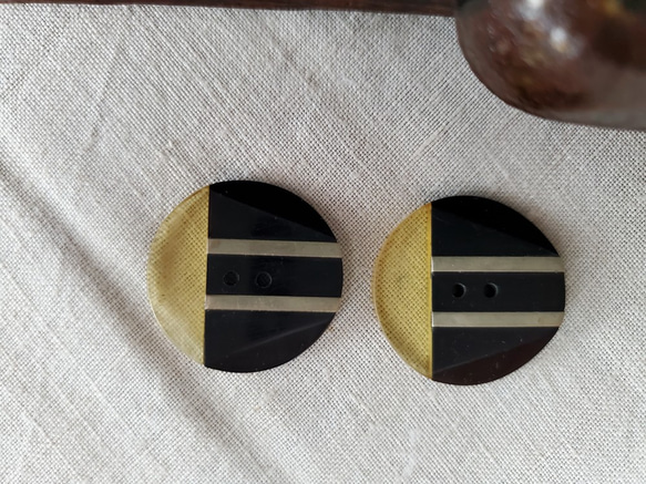 フランス 1910-1930年 アールデコ ガラリット＆ベークライトボタン 27mm 5枚目の画像