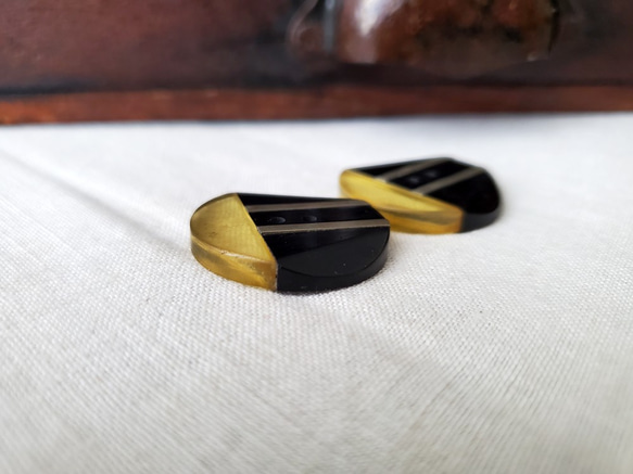 フランス 1910-1930年 アールデコ ガラリット＆ベークライトボタン 27mm 7枚目の画像