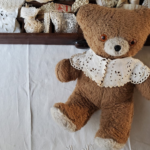 60年代手作りアンティーククマさん人形 フランス 1960-70年代 Coucou!くまのぬいぐるみ【送料込