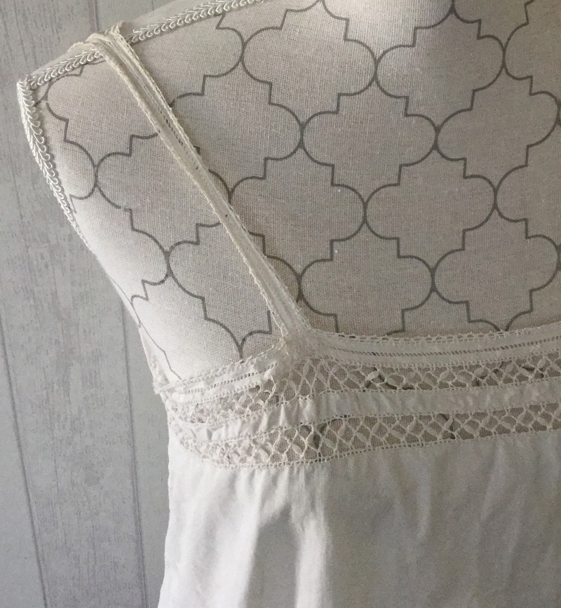 フランスアンティーク　コットン　キャミワンピース