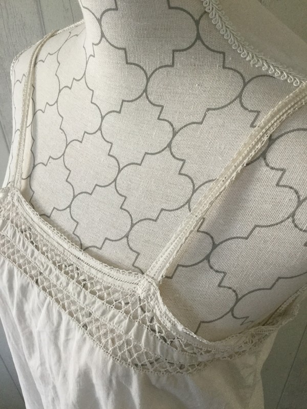 フランスアンティーク　コットン　キャミワンピース