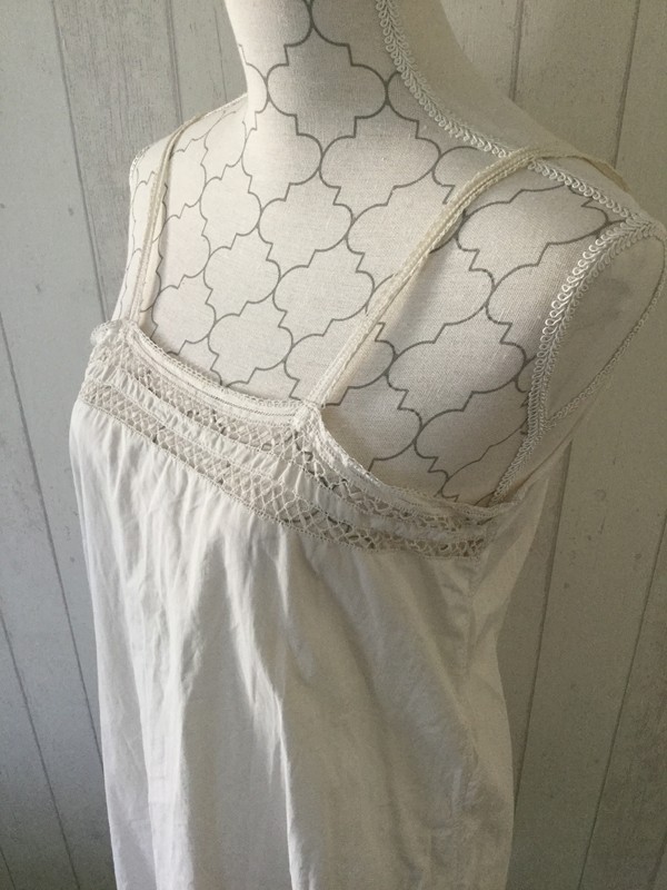 フランスアンティーク　コットン　キャミワンピース