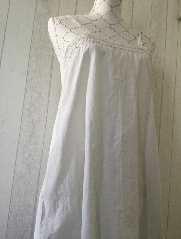 フランスアンティーク　コットン　キャミワンピース