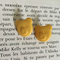 フランスヴィンテージ　黄色いくまさんのボタン　３頭セット 2枚目の画像