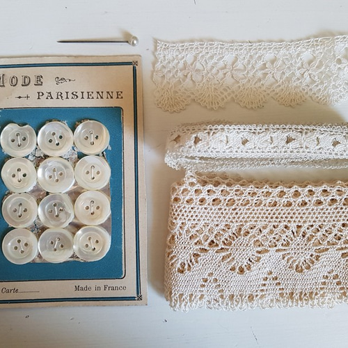 フランスアンティークメルスリー生地 フランスアンティーク メルスリーセットA レース Mon Atelier