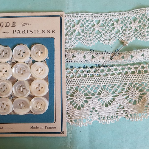 フランスアンティークメルスリー生地 フランスアンティーク メルスリーセットA レース Mon Atelier