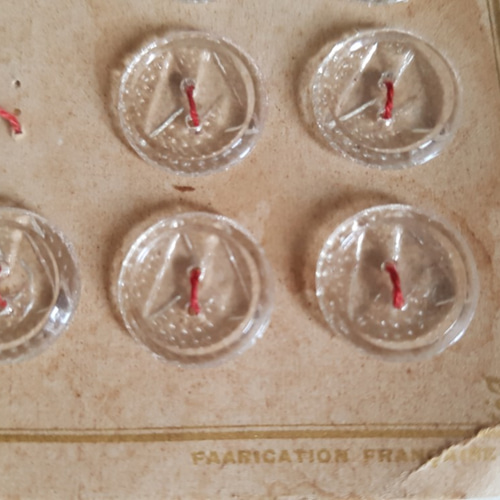 フランスアンティーク ガラスボタンシート 14mm ボタン Mon Atelier