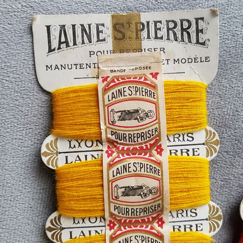 フランスアンティーク 紙製糸巻き LAINE St-PIERRE 2色セット 糸