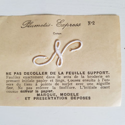フランスアンティーク　Plumetis Express No.2 刺繍用モノグラム「N」 1枚目の画像