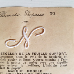 フランスアンティーク　Plumetis Express No.2 刺繍用モノグラム「N」 3枚目の画像