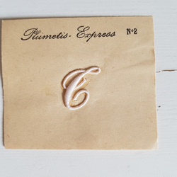 フランスアンティーク　Plumetis Express No.2 刺繍用モノグラム「T」 1枚目の画像