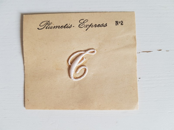 フランスアンティーク　Plumetis Express No.2 刺繍用モノグラム「T」 1枚目の画像