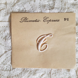 フランスアンティーク　Plumetis Express No.2 刺繍用モノグラム「T」 4枚目の画像