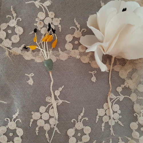 フランスアンティーク　布花　ブーケ フランスアンティーク 布花ブーケ 白 チャーム Mon Atelier