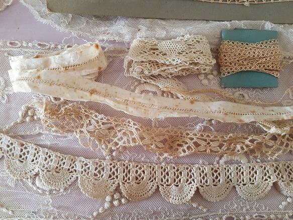 合計246cm! フランスアンティークレース5点 合計246cm! フランスアンティークレース5点 50cm単位)(残5) フランス