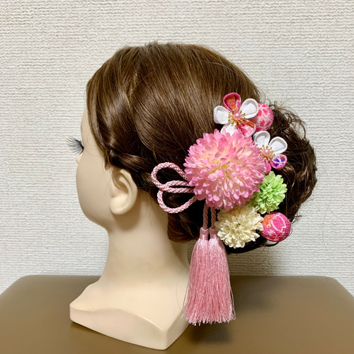 つまみ細工 ちりめん細工 髪飾り 七五三 ヘアピン 楽天市場】髪飾り ちりめん つまみ細工 Uピン 3点セット ミニ