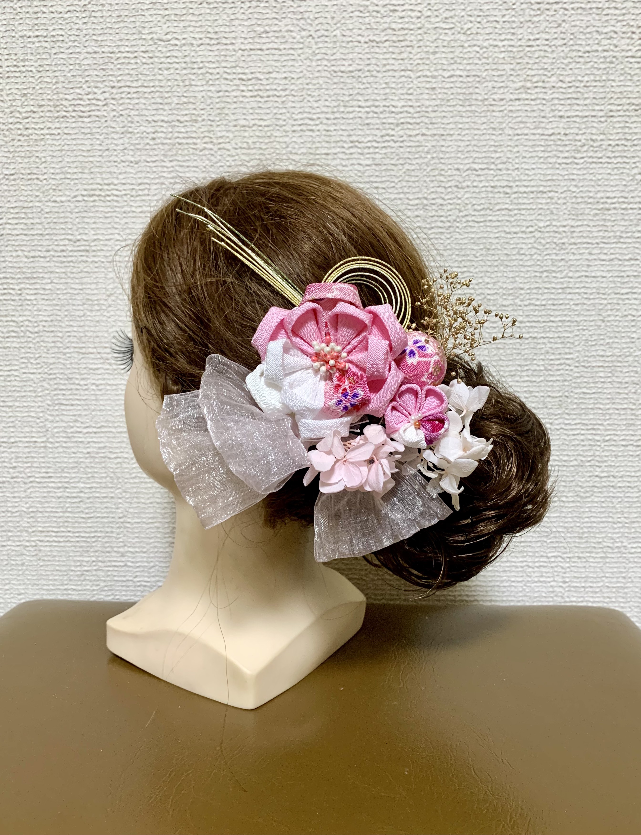 髪飾り　春色カラー　さくら　卒業式　成人式
