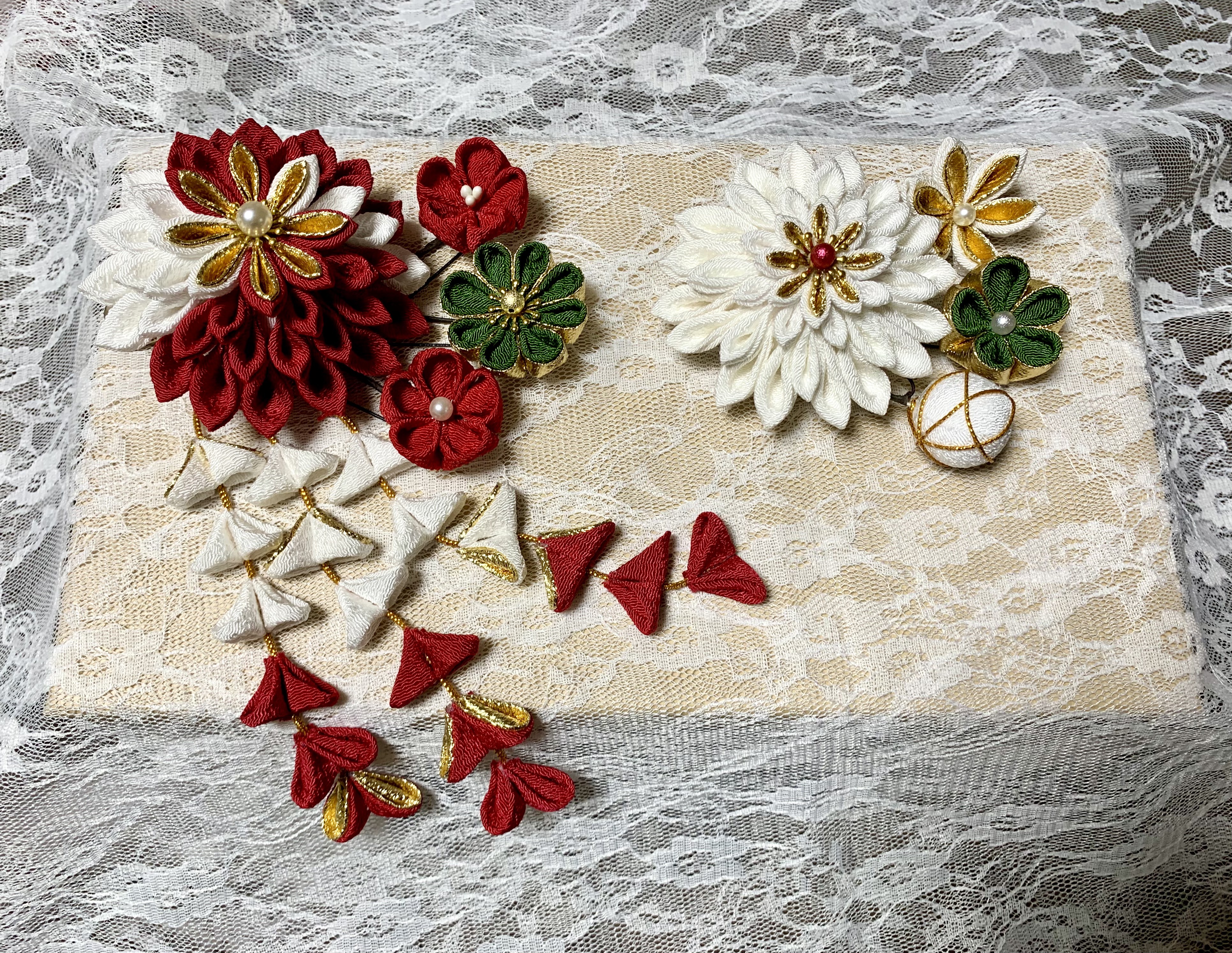 髪飾り つまみ細工 成人式 結婚式 前撮り