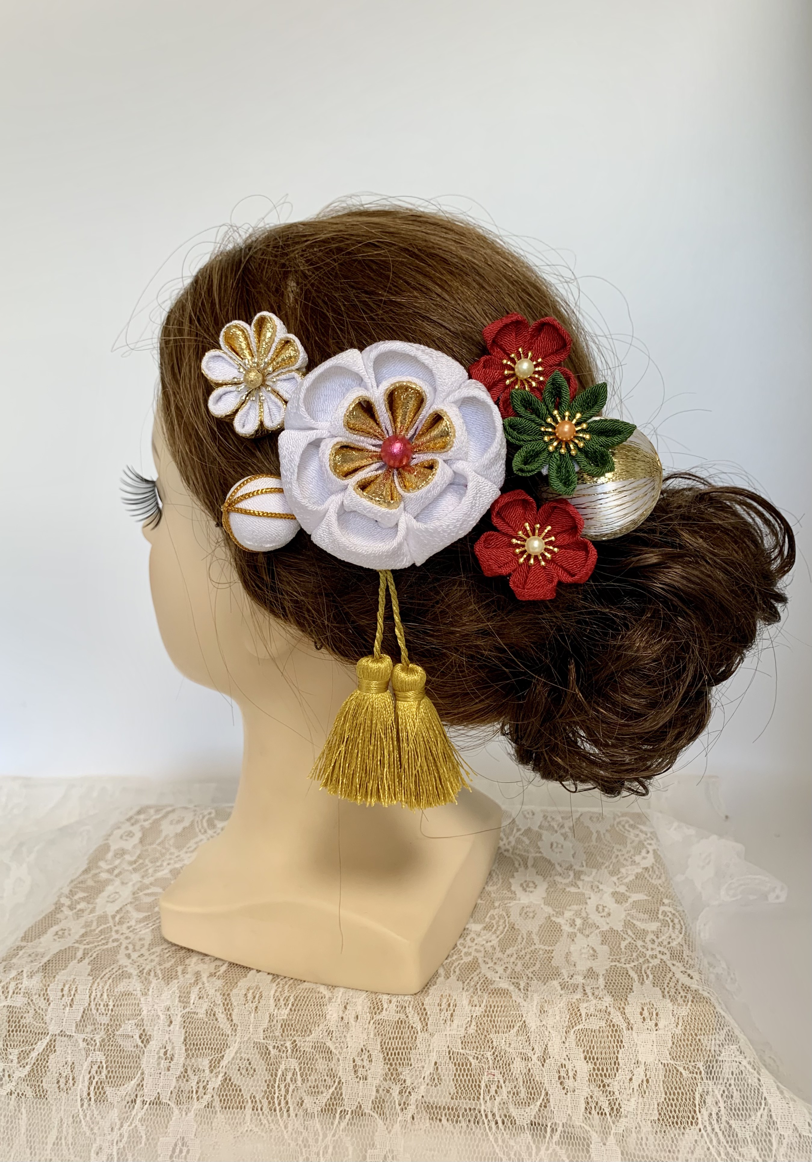 髪飾り つまみ細工 成人式 結婚式 前撮り