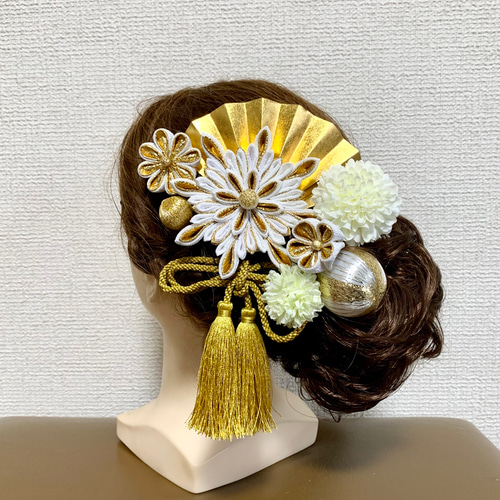 髪飾り つまみ細工 成人式 結婚式 前撮り かんざし 葉月 通販