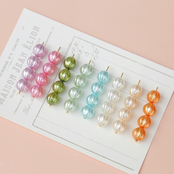 ☆樹脂福袋/售完不補☆復古亞克力南瓜珠子深綠款7.5mm 10個set 第4張的照片