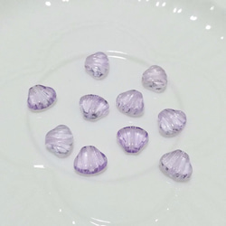 【單色琉璃系列】捷克琉璃珠 幻彩小貝殼 香芋紫 10個入 第1張的照片