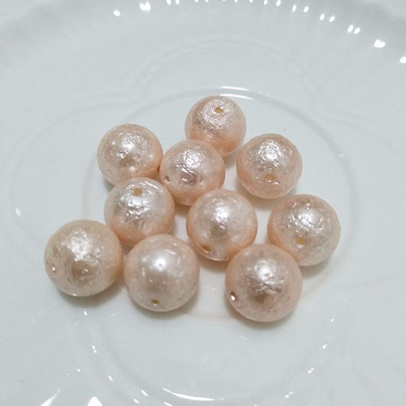 ❤珍珠鏡貝系列❤可愛公主風 粉色棉花珍珠10mm 兩個孔 10個入 第1張的照片