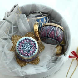 ♡創意・包裝♡bling bling創意送禮民族風鐵盒糖果小罐子 透金與藍 1個入 第3張的照片