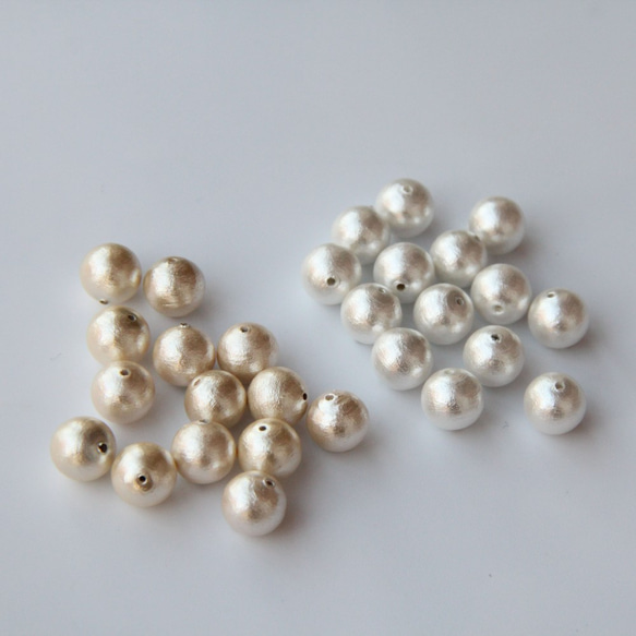 ♡珍珠・素材♡唯美棉花珍珠 白色 10mm 2個入 第1張的照片