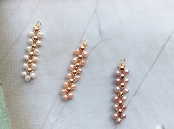 ♡真珠、半製品、春夏モデル、美しい手織り真珠、小片、ピンク、1 2枚目の画像