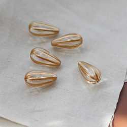 ♡亞克力/樹脂♡日系古董透明描金珠水滴款 4個入 第1張的照片