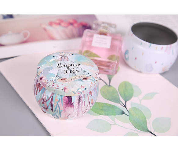 ♡創意・包裝♡歐式童話風糖果小鐵盒花茶罐子便攜小罐 1個入 第2張的照片