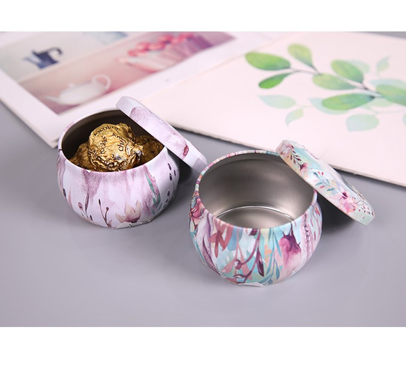 ♡創意・包裝♡歐式童話風糖果小鐵盒花茶罐子便攜小罐 1個入 第3張的照片