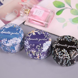 ♡創意・包裝♡歐式花卉系列糖果小鐵盒花茶罐子便攜小罐紫色花 1個入 第2張的照片