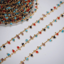 ♡珍珠・半成品♡超唯美玻璃串珠裝飾鏈材料50cm  1條入 第1張的照片