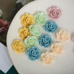 ♡亞克力/樹脂♡日系玫瑰花樹脂貼片20mm 黃玫瑰 2個入 第3張的照片