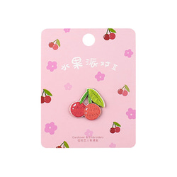 ♡布貼・素材♡可愛水果系列布貼貼花 手賬手機貼紙小櫻桃 1個入 第1張的照片