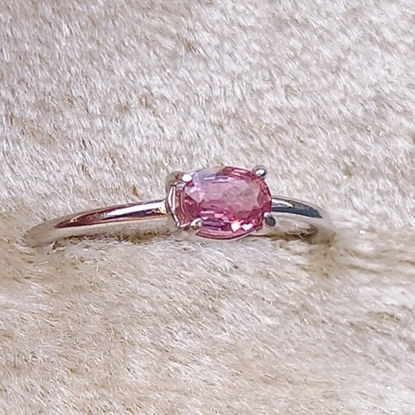 ピンクサファイアのsilver925リング　11号　シルバーリング　天然石　ジュエリー　ソーティング付き 3枚目の画像