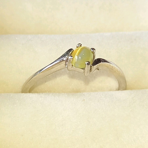 キャッツアイリング#12.5. 天然 12 カラット クリソベリル キャッツ