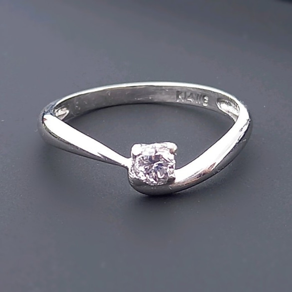 ほんのりピンクダイヤモンド0.14ctのK14リング　10号　リメイク品　鑑別済み　天然石　ジュエリー 5枚目の画像