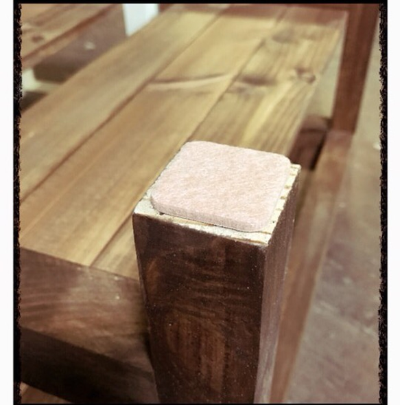 手作り 無垢材 カフェテーブル 座卓 アンティーク調 ハンドメイド 4枚目の画像
